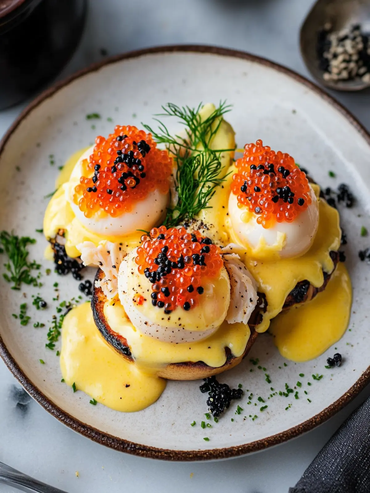 Indulge in Crab Eggs Benedict with Caviar: A Luxurious Brunch Treat 3 Crab Eggs Benedict with Caviar