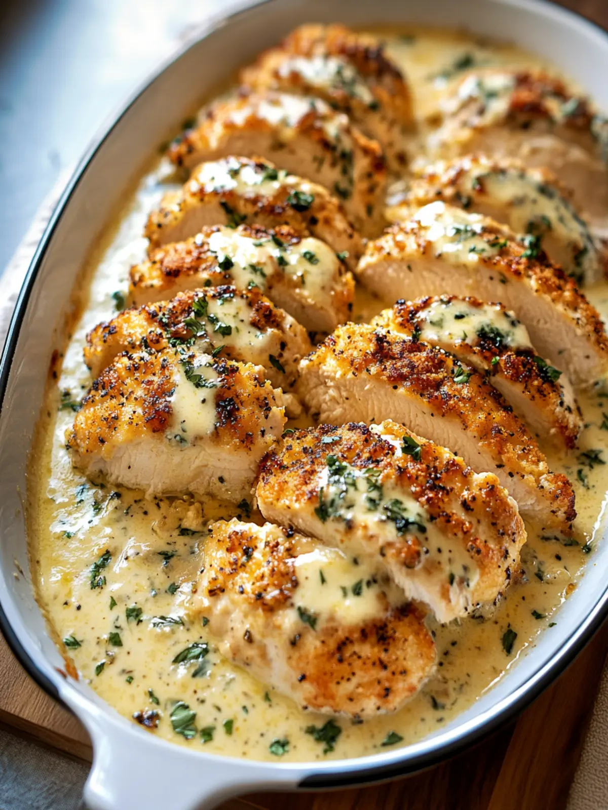 Baked Caesar Chicken with Creamy Parmesan Sauce in 35 Minutes 2 Baked Caesar Chicken with Creamy Parmesan Sauce