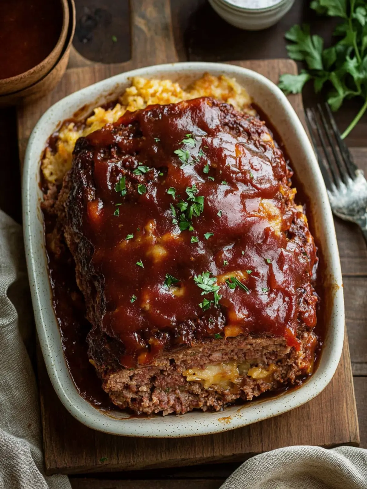 Savory Cowboy Meatloaf with BBQ and Cheddar Goodness 3 Cowboy Meatloaf