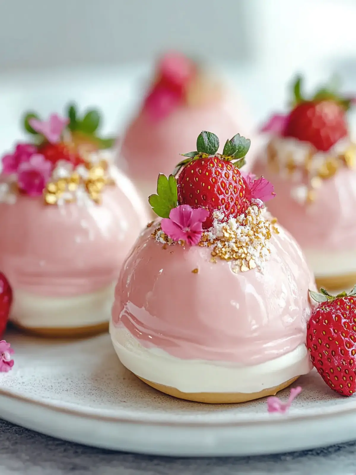 Easy White Chocolate Strawberry Mousse Domes for Sweet Moments 2 White Chocolate Strawberry Mousse Domes
