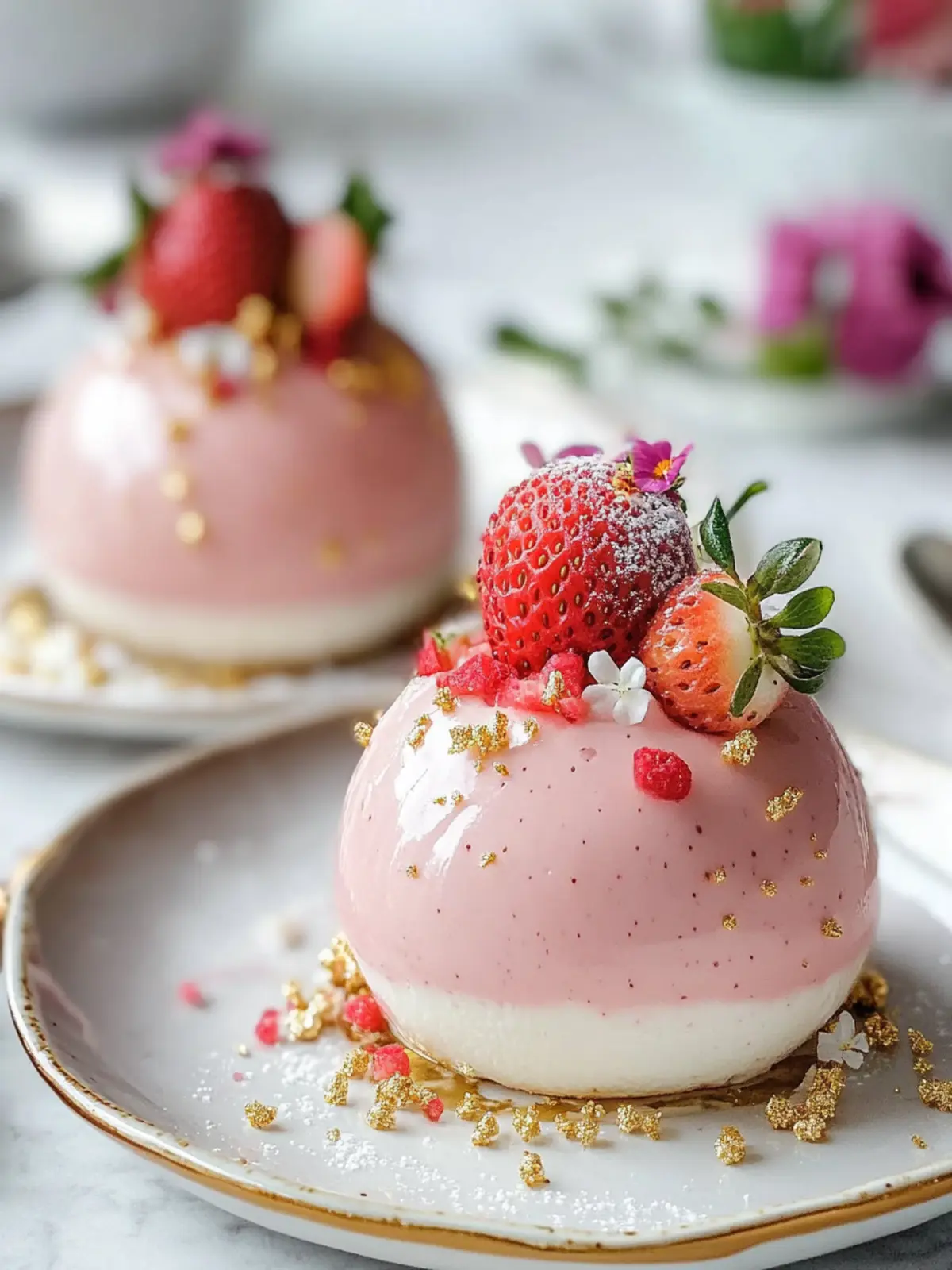 Easy White Chocolate Strawberry Mousse Domes for Sweet Moments 5 White Chocolate Strawberry Mousse Domes