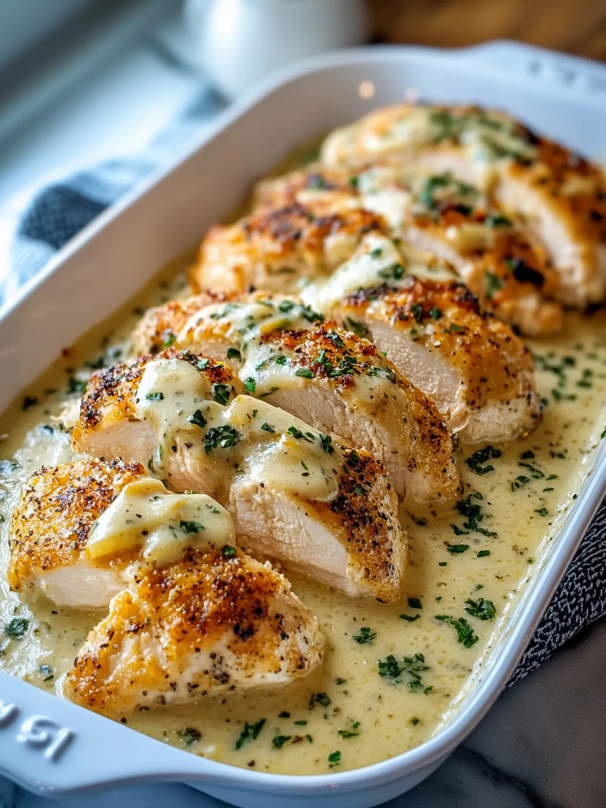Baked Caesar Chicken with Creamy Parmesan Sauce in 35 Minutes 5 Baked Caesar Chicken with Creamy Parmesan Sauce