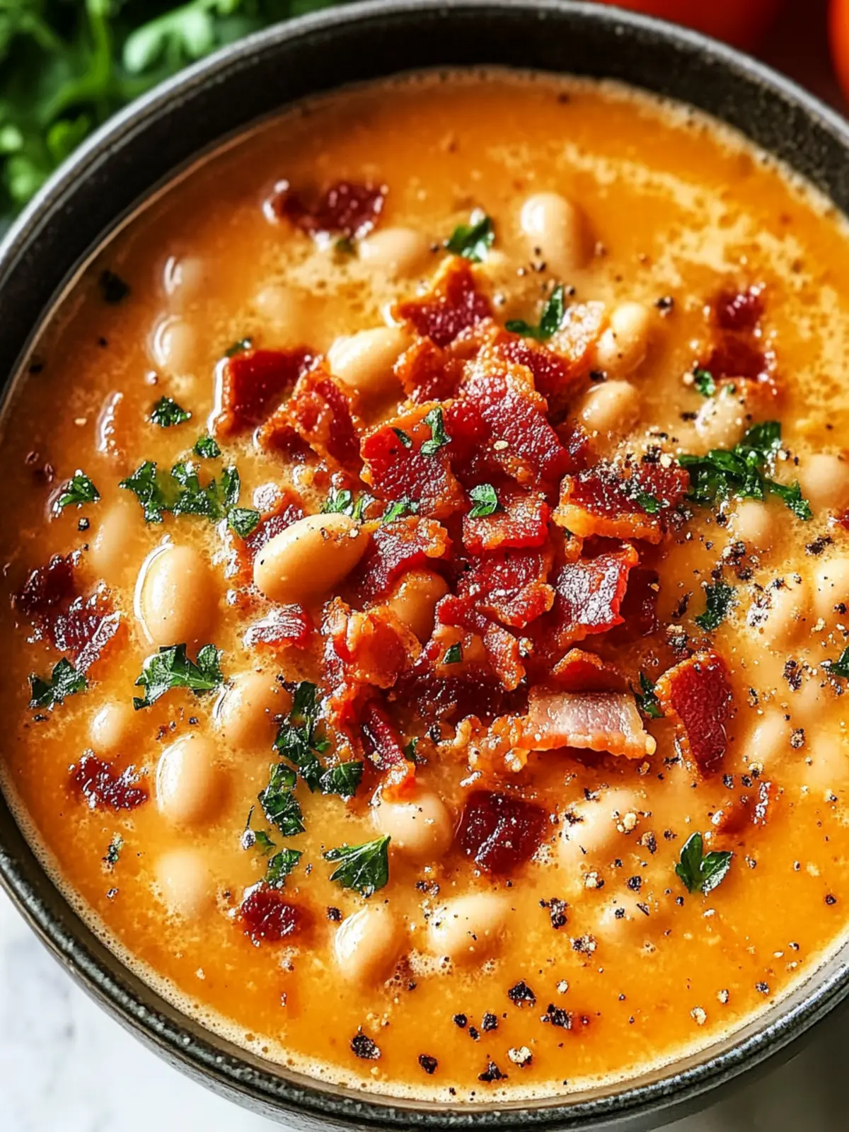 Hearty White Bean & Bacon Tomato Soup for Cozy Nights 3 White Bean & Bacon Tomato Soup