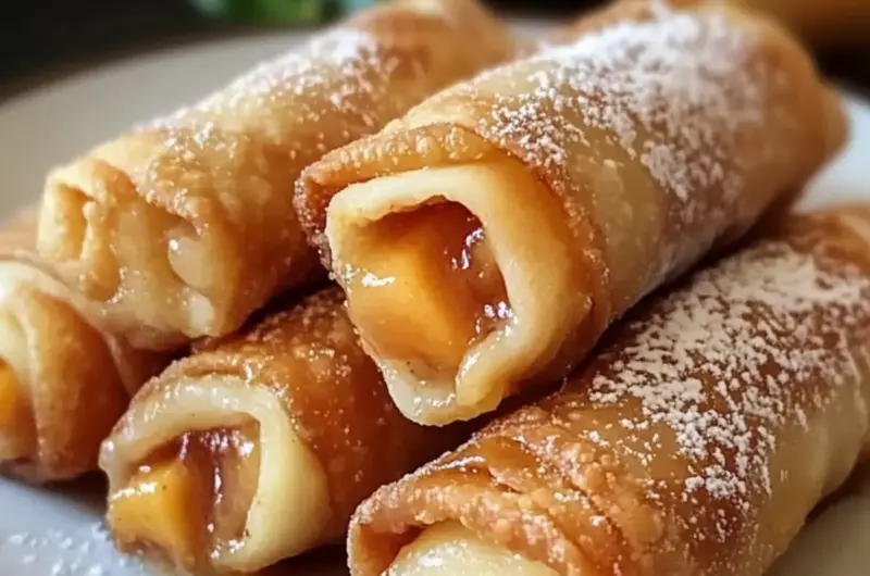 Peach Cobbler Egg Rolls