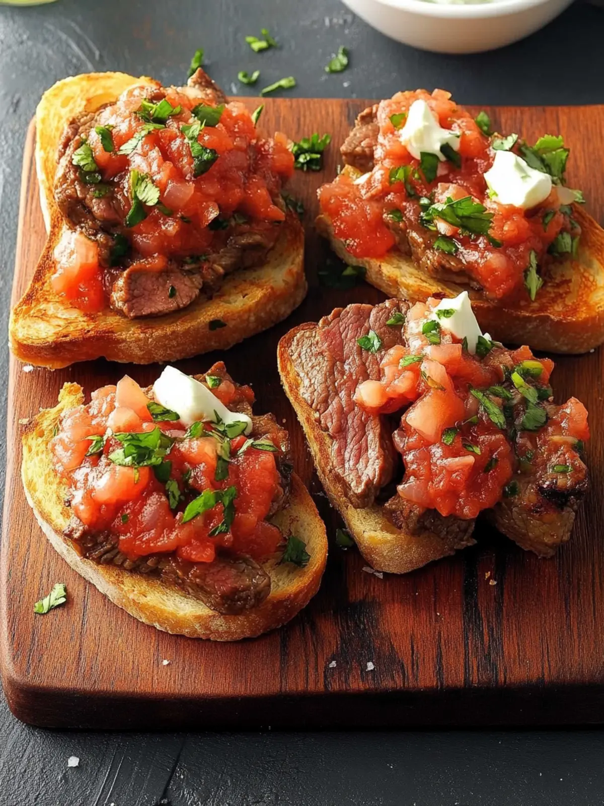 Salsa Steak Garlic Toasts for Ultimate Home-Cooked Bliss 2 Salsa Steak Garlic Toasts
