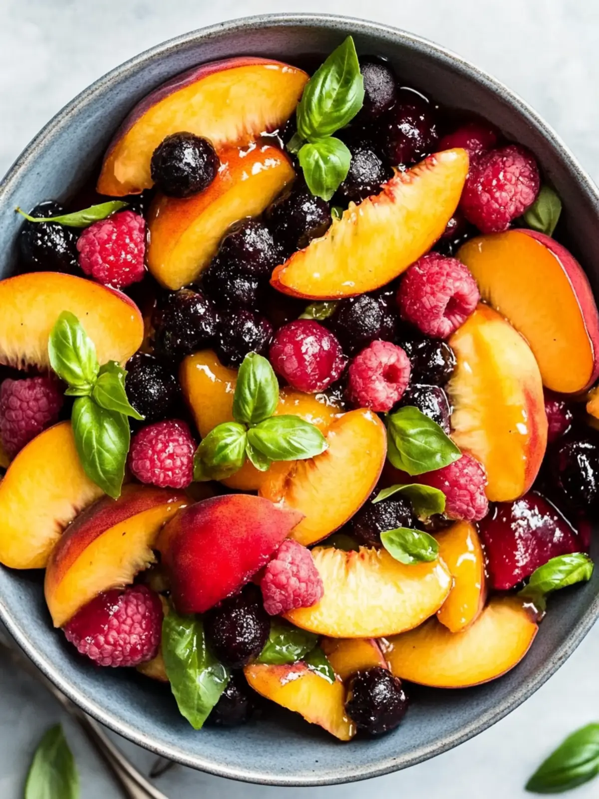 Honey Lime Basil Peach Fruit Salad for a Summer Refresh! 4 Honey Lime Basil Peach Fruit Salad