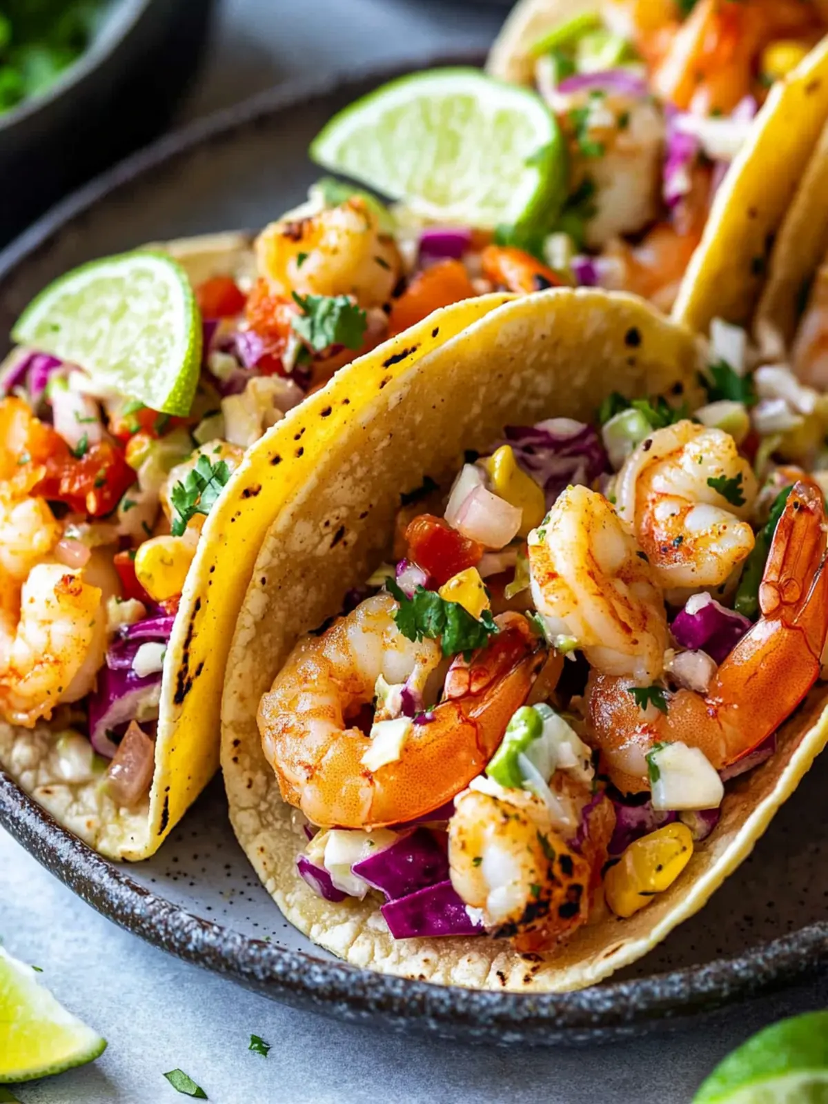Shrimp Tacos with Poblano Lime Slaw for Flavor Lovers 3 Shrimp Tacos with Poblano Lime Slaw