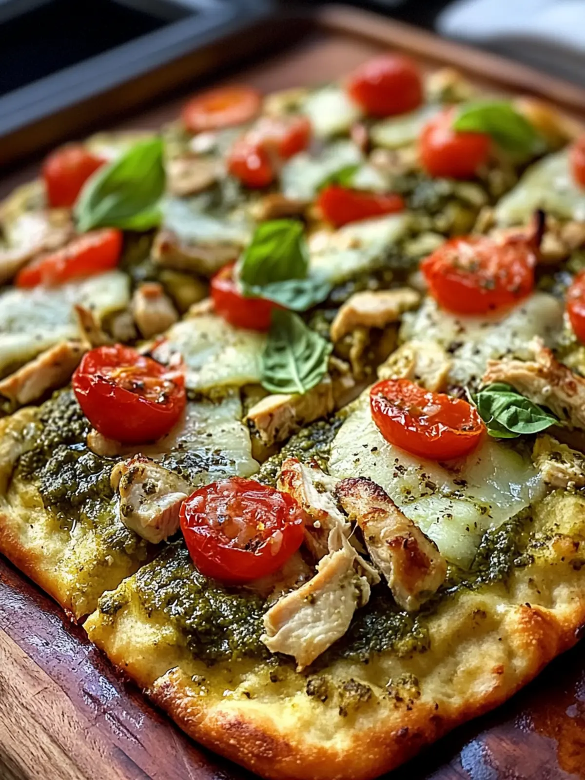 Savory Pesto Chicken Flatbread Everyone Will Love in 25 Minutes 2 Pesto Chicken Flatbread