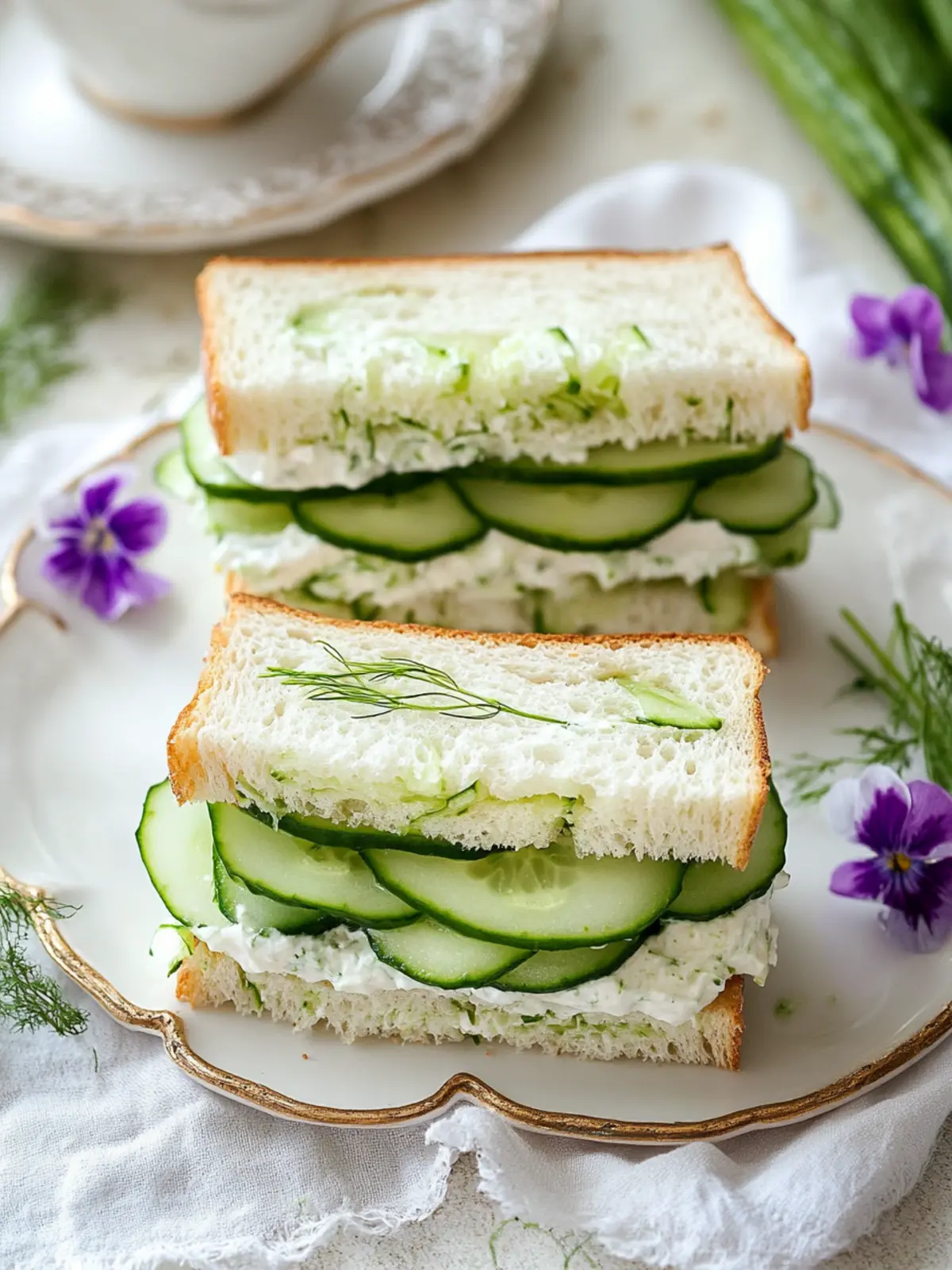 Delicious Classic Cucumber Tea Sandwiches for Easy Entertaining 3 Classic Cucumber Tea Sandwiches