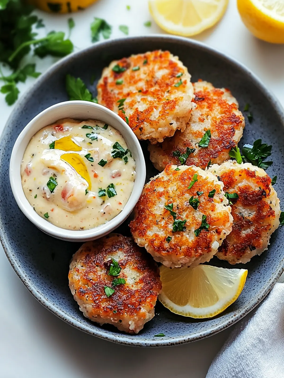 Crispy Shrimp Cakes with Lemon Aioli: A Coastal Delight 4 Shrimp Cakes with Lemon Aioli