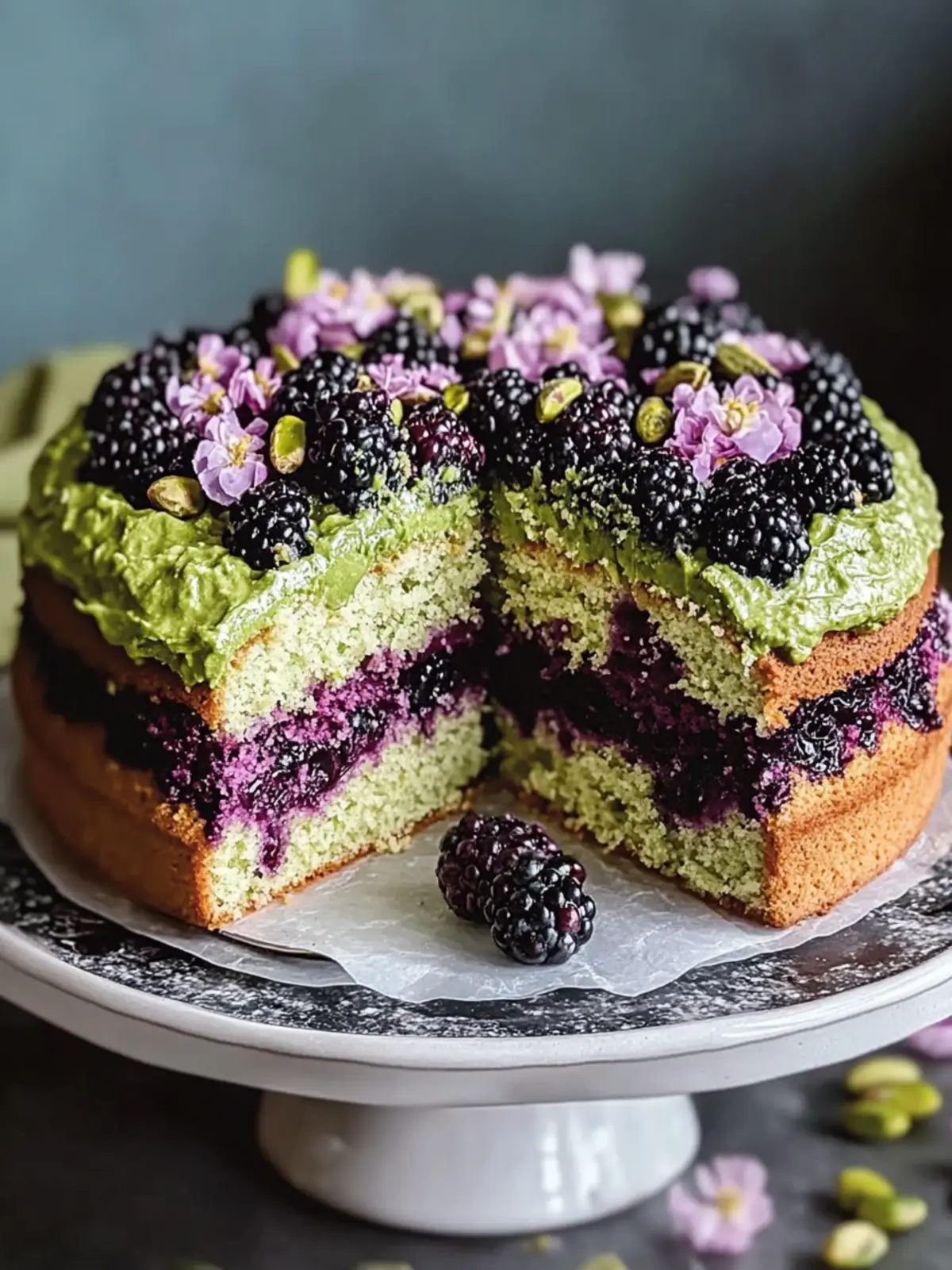 Pistachio and Blackberry Olive Oil Cake for Unforgettable Occasions 4 Pistachio and Blackberry Olive Oil Cake