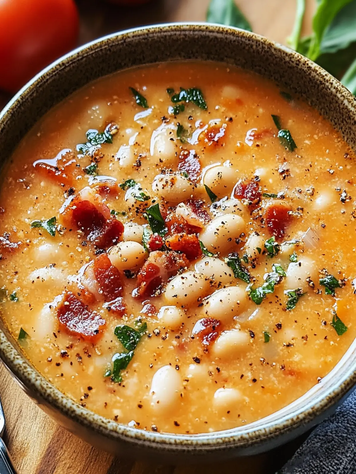 Hearty White Bean & Bacon Tomato Soup for Cozy Nights 4 White Bean & Bacon Tomato Soup