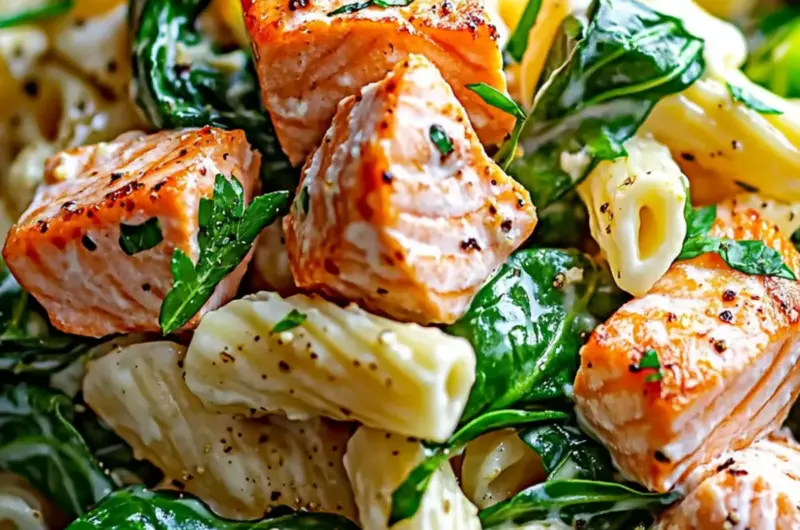 Salmon Spinach Pasta Dish