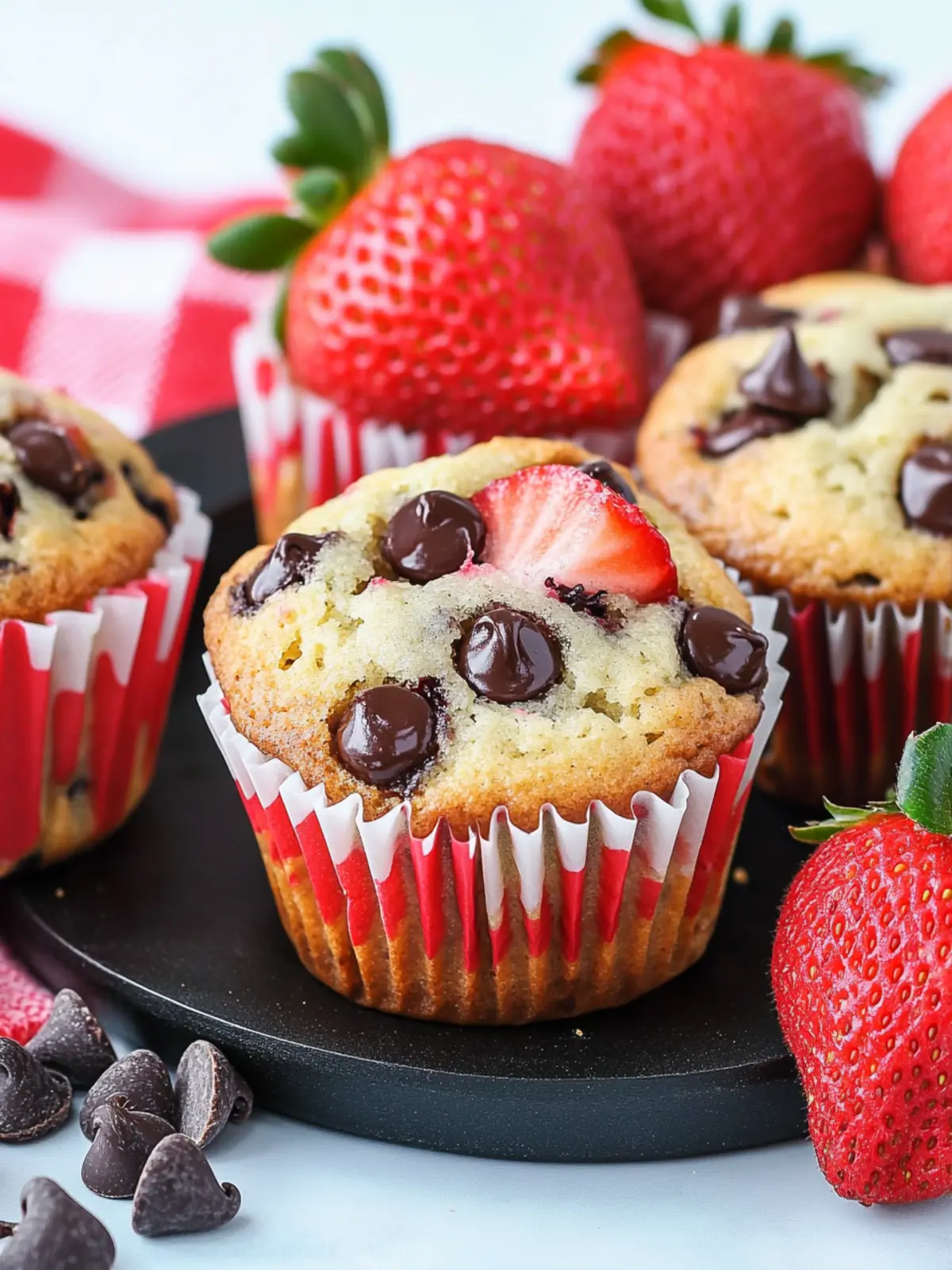 Strawberry Chocolate Chip Muffins: A Love-Filled Bite 3 Strawberry Chocolate Chip Muffins