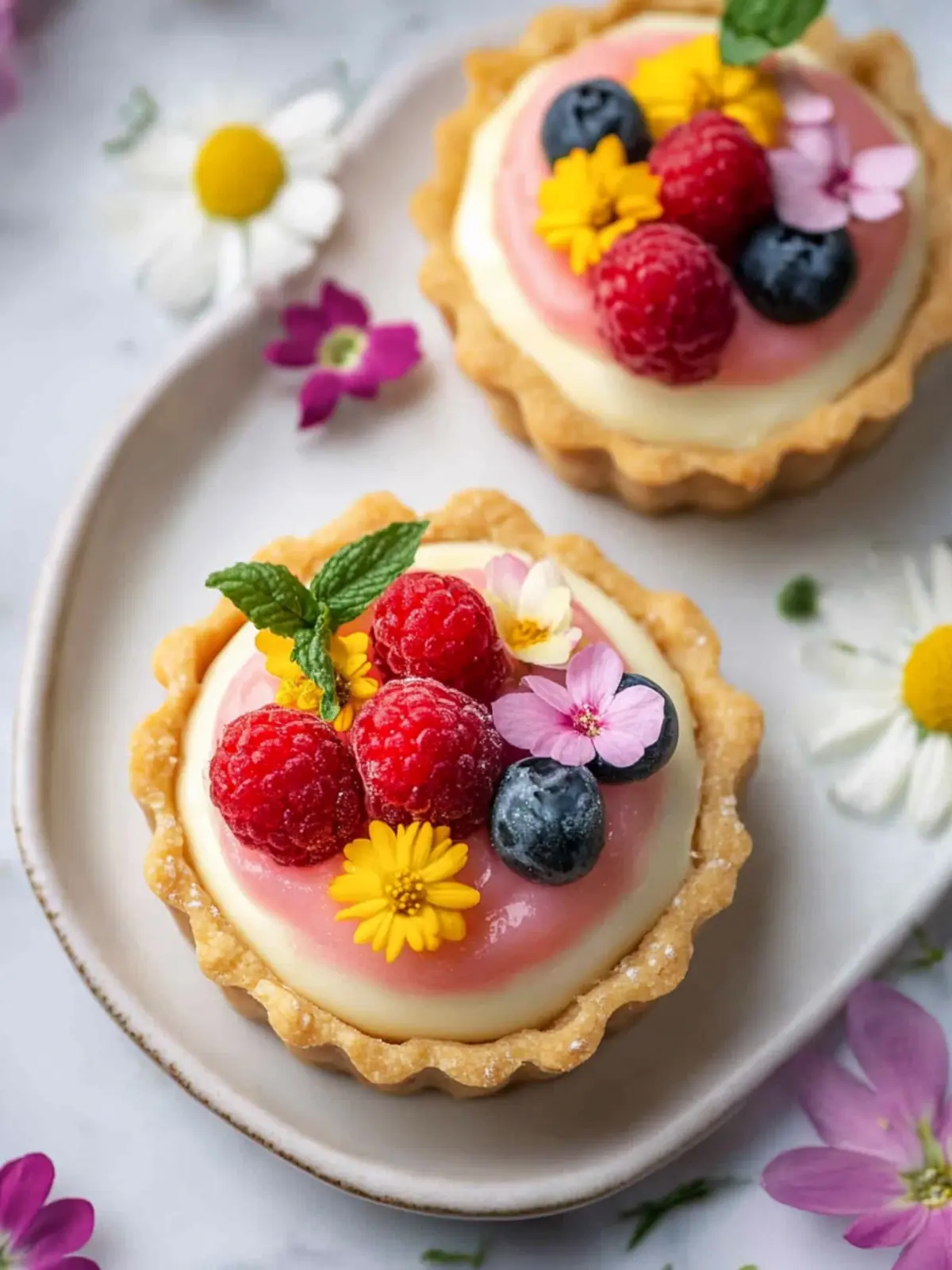 Delightful Mini Spring Cheesecake Tarts with Colorful Touches 3 Mini Spring Cheesecake Tarts