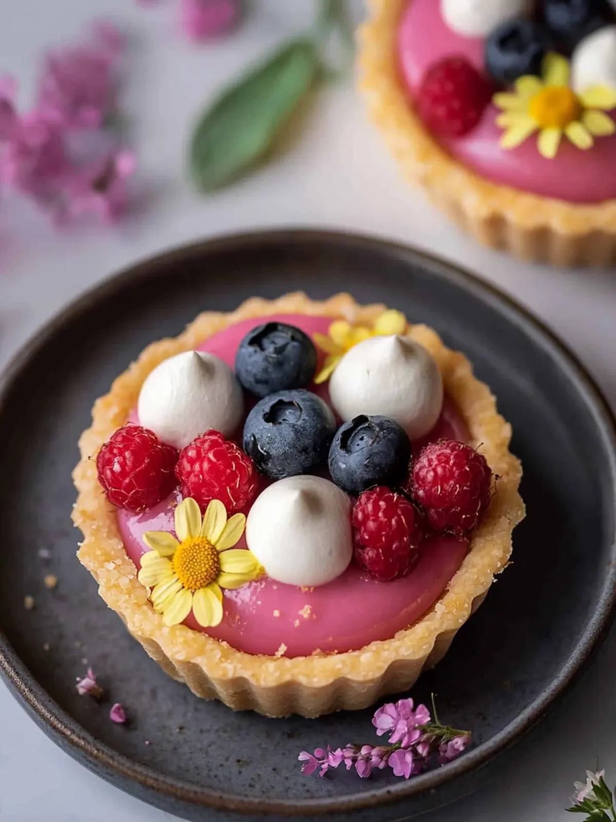 Delightful Mini Spring Cheesecake Tarts with Colorful Touches 4 Mini Spring Cheesecake Tarts
