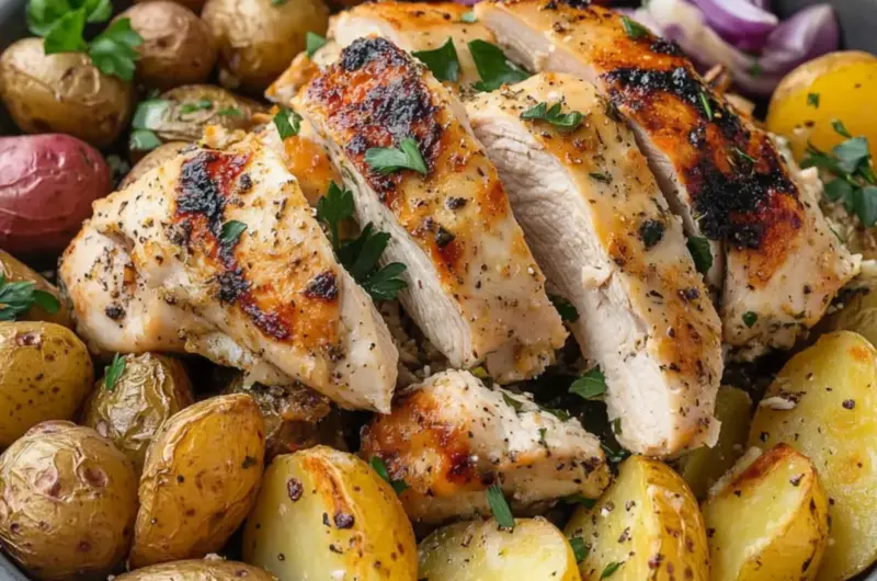 Greek Chicken and Roasted Potatoes