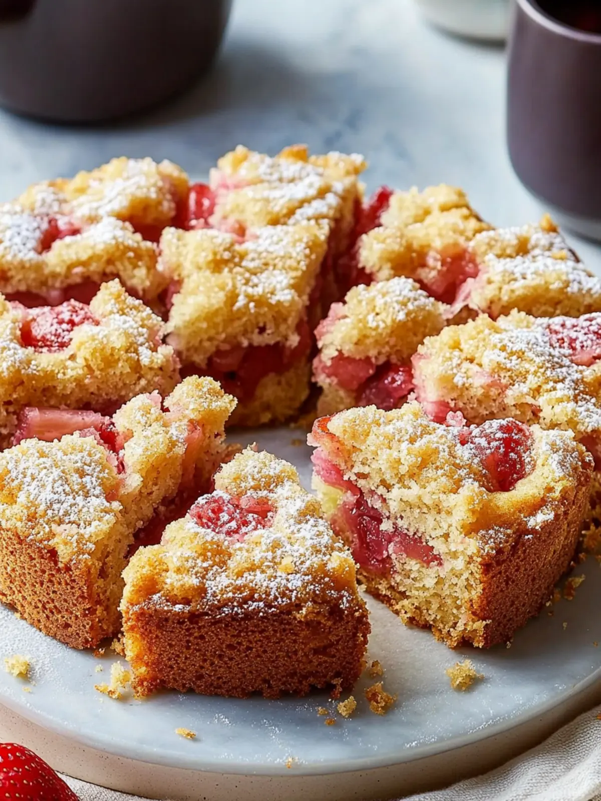 Irresistible Strawberry Rhubarb Coffee Cake You'll Adore 3 Strawberry Rhubarb Coffee Cake