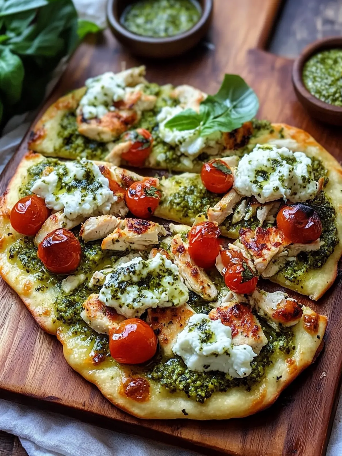 Savory Pesto Chicken Flatbread Everyone Will Love in 25 Minutes 5 Pesto Chicken Flatbread