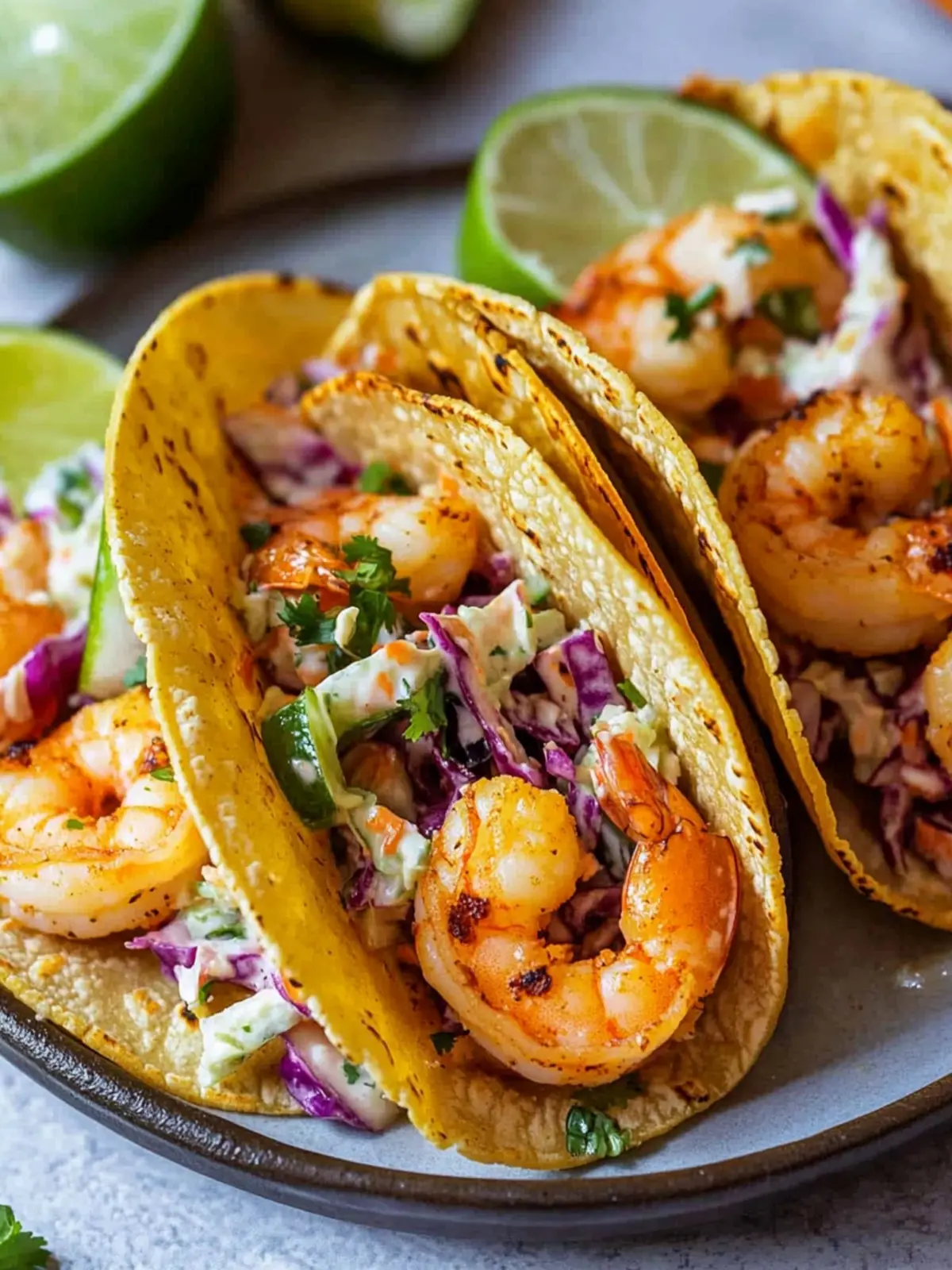Shrimp Tacos with Poblano Lime Slaw for Flavor Lovers 2 Shrimp Tacos with Poblano Lime Slaw