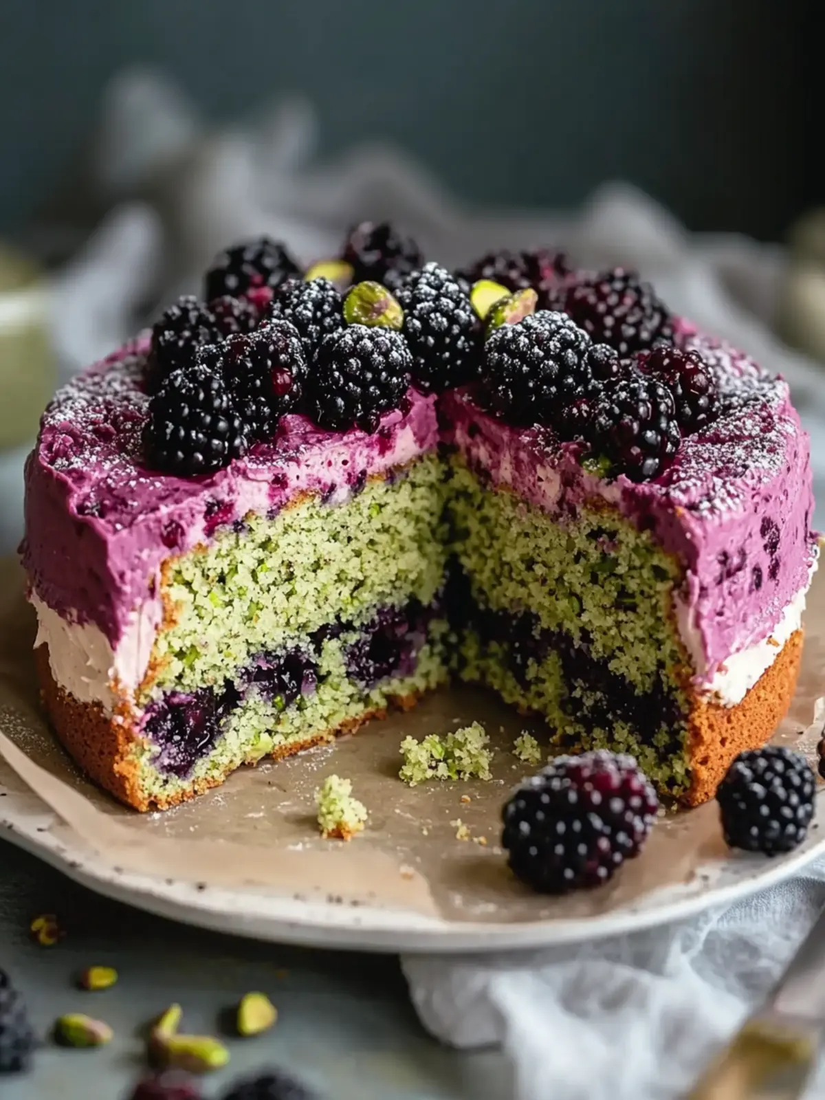 Pistachio and Blackberry Olive Oil Cake for Unforgettable Occasions 3 Pistachio and Blackberry Olive Oil Cake