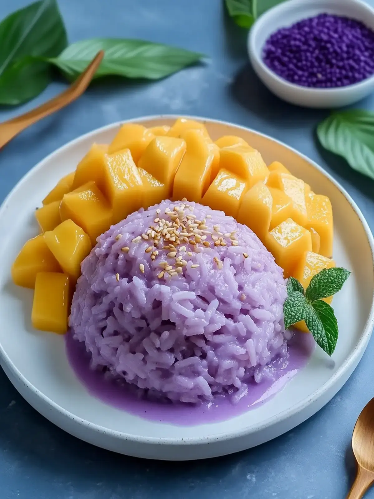 Mango Ube Sticky Rice: A Colorful Tropical Treat for You 2 Mango Ube Sticky Rice