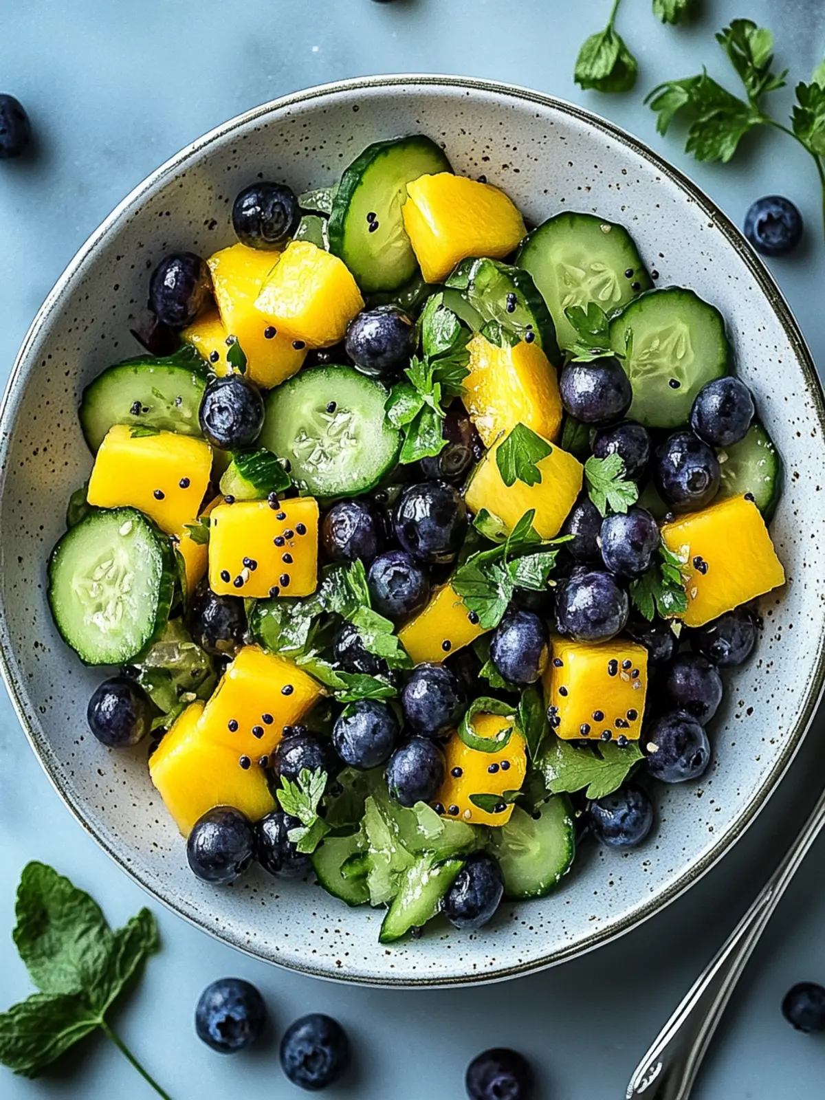 Mango Cucumber Salad with Blueberries for a Vibrant Boost 2 Mango Cucumber Salad with Blueberries