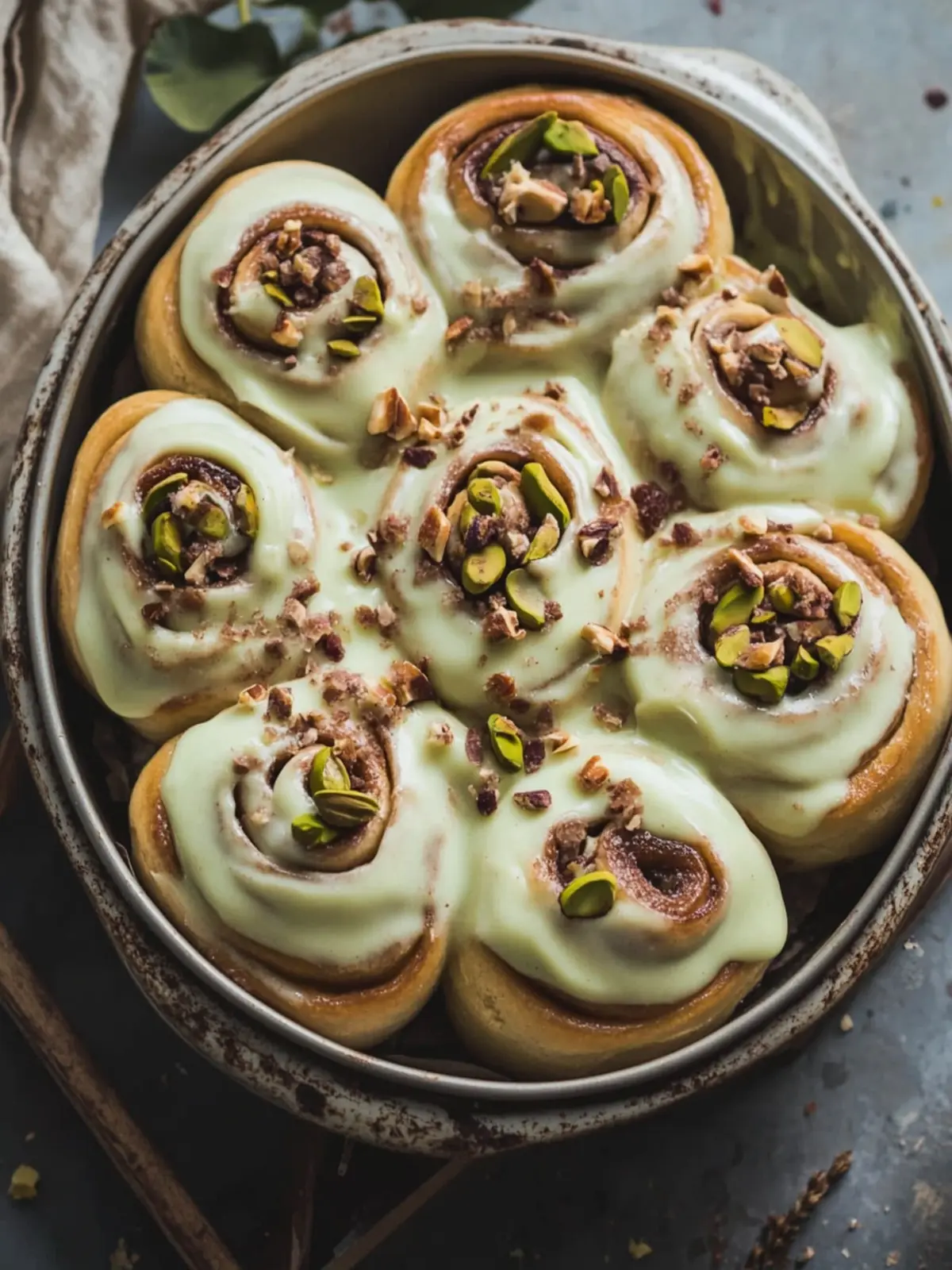 Pistachio Cream Cinnamon Rolls for Your Cozy Weekend Mornings 4 Pistachio Cream Cinnamon Rolls