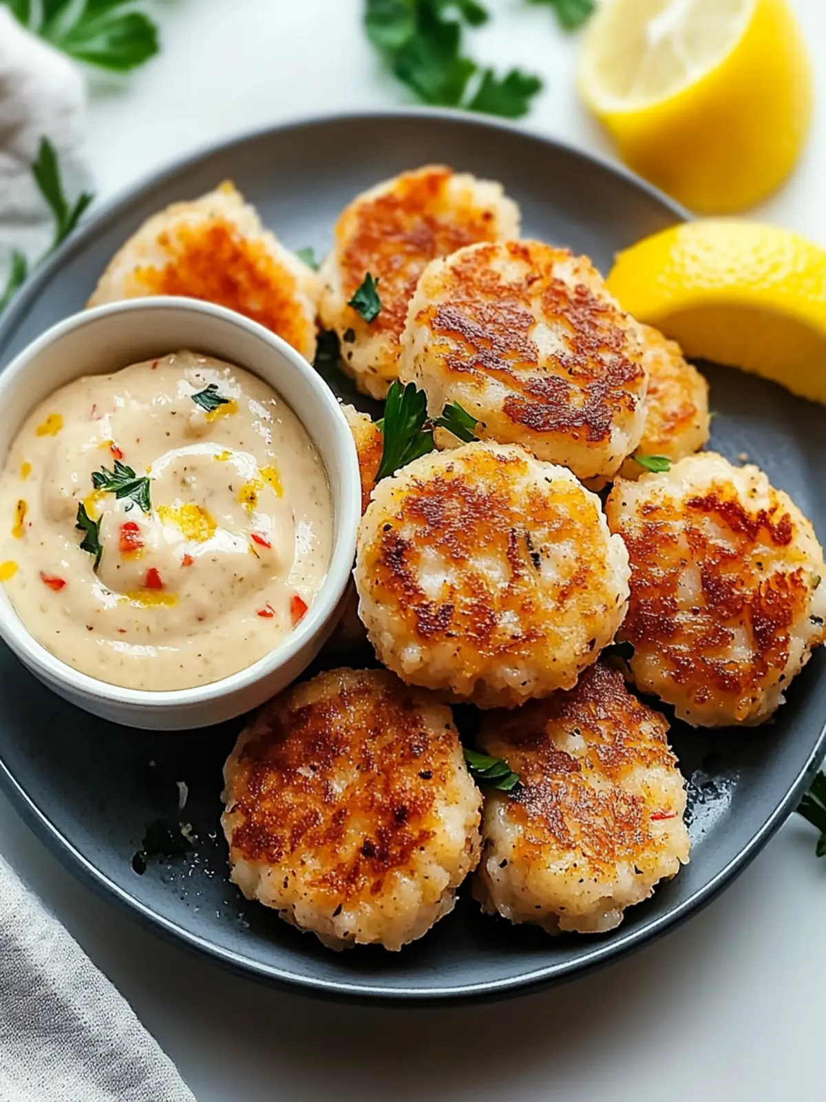 Crispy Shrimp Cakes with Lemon Aioli: A Coastal Delight 5 Shrimp Cakes with Lemon Aioli