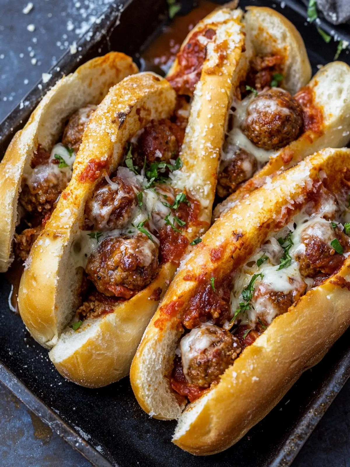 Savory Meatball Subs Loaded with Cheesy Goodness 3 Meatball Subs