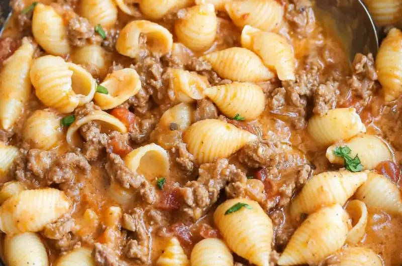Creamy Beef and Shells