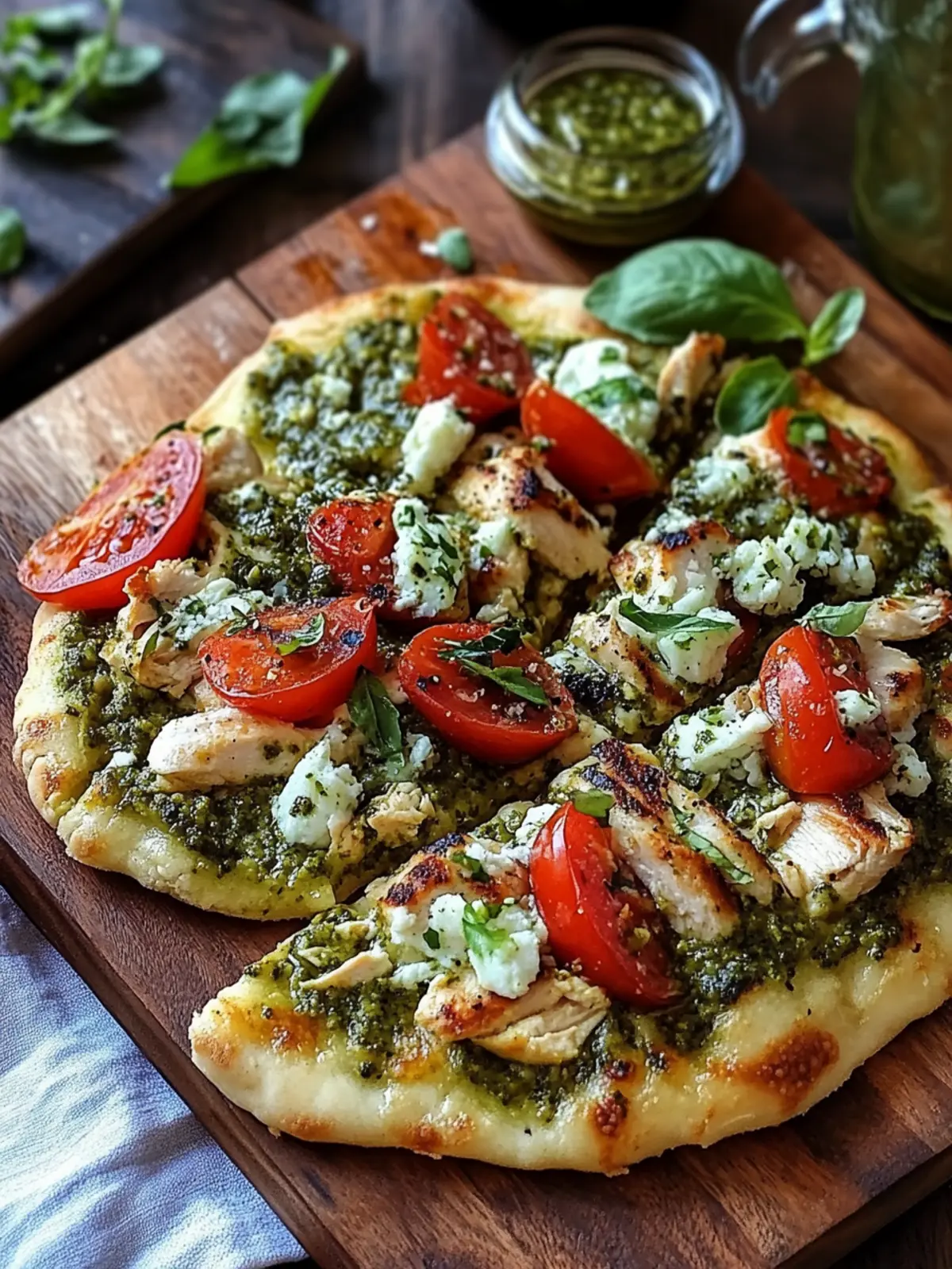 Savory Pesto Chicken Flatbread Everyone Will Love in 25 Minutes 3 Pesto Chicken Flatbread