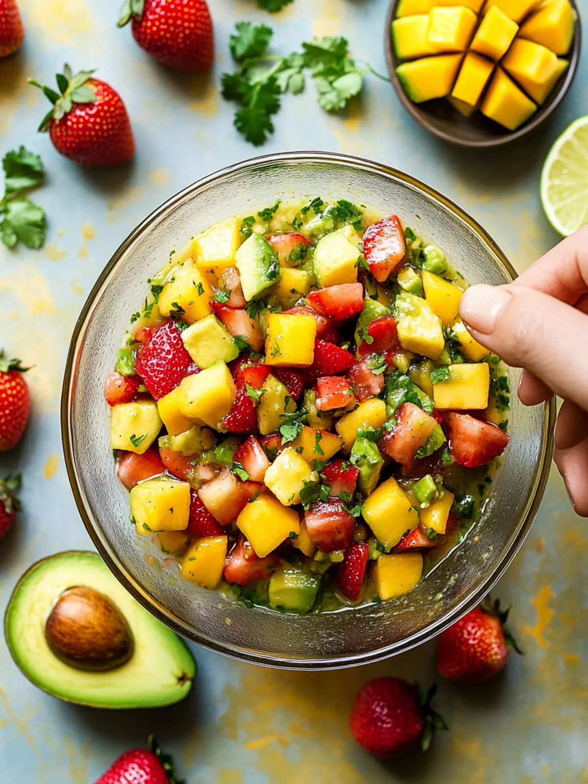 Zesty Avocado Strawberry Mango Salsa for Ultimate Snacking Fun 3 Avocado Strawberry Mango Salsa