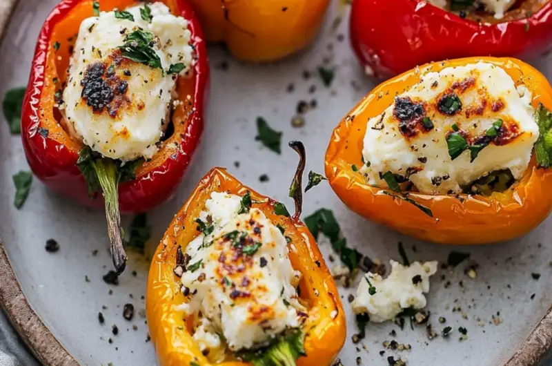 Roasted Goat Cheese Stuffed Mini Peppers