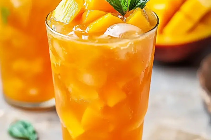 Homemade Mango Iced Tea