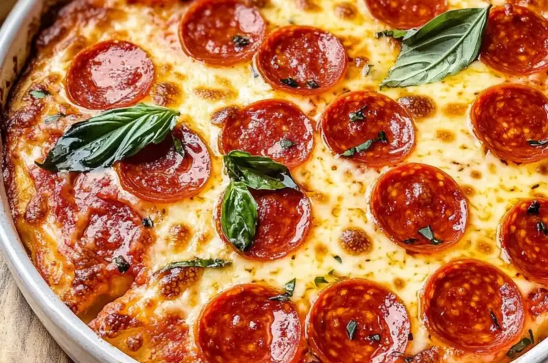 Hot Honey & Basil Pepperoni Pizza Dip