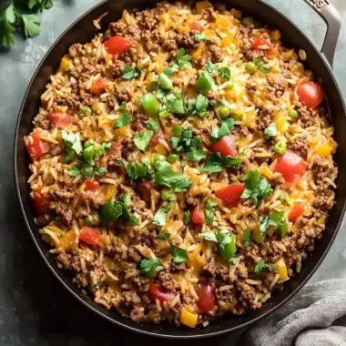 Savory Ground Beef and Rice Skillet: Quick Comfort Food Delight 9 Ground Beef and Rice Skillet