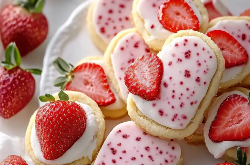 Strawberry Shortbread Cookies