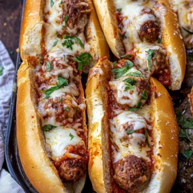 Savory Meatball Subs Loaded with Cheesy Goodness 10 Meatball Subs