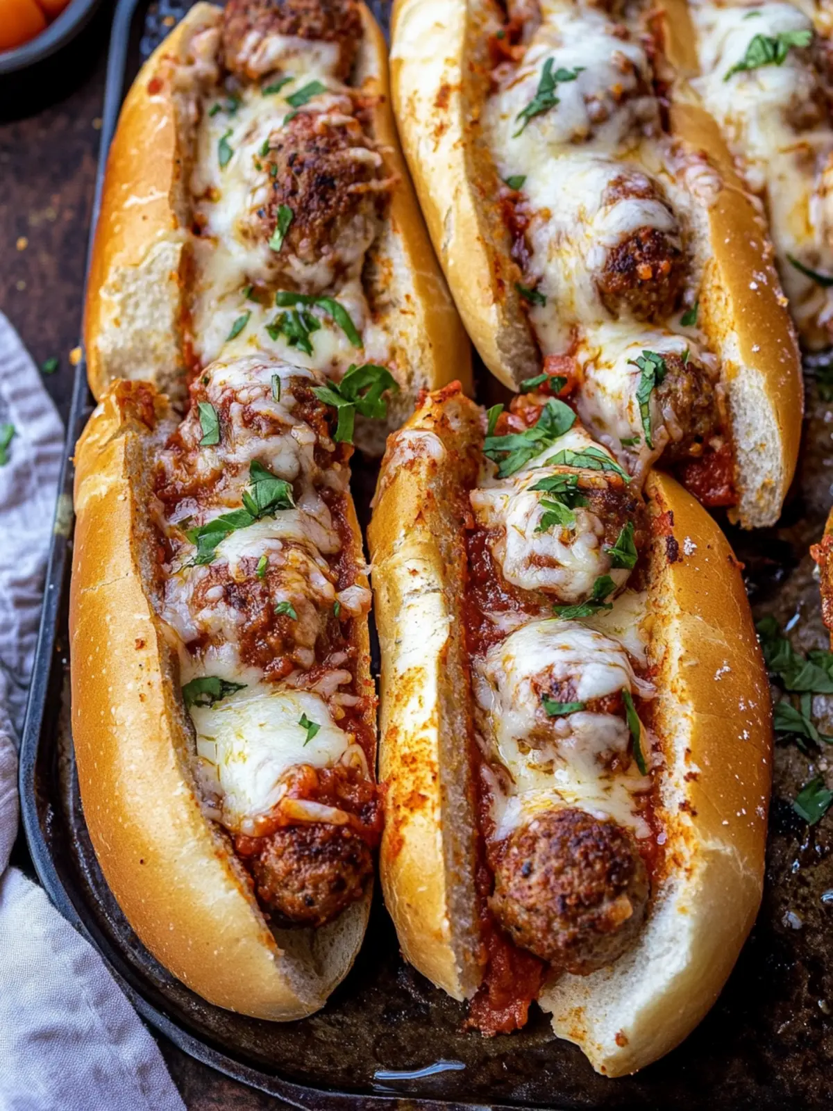 Savory Meatball Subs Loaded with Cheesy Goodness 5 Meatball Subs
