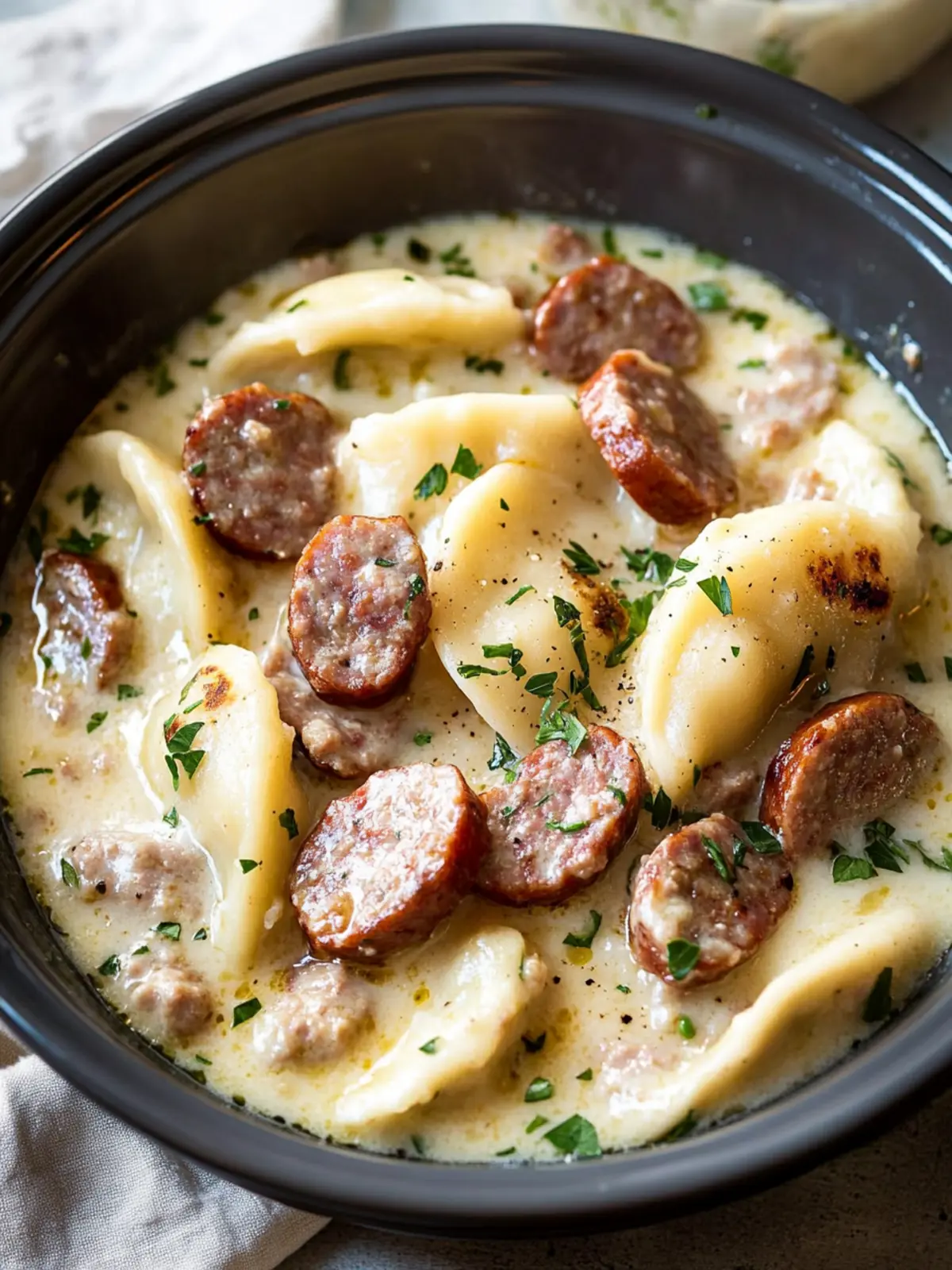 Savory Slow Cooker Sausage and Pierogies for Cozy Nights 4 Slow Cooker Sausage and Pierogies