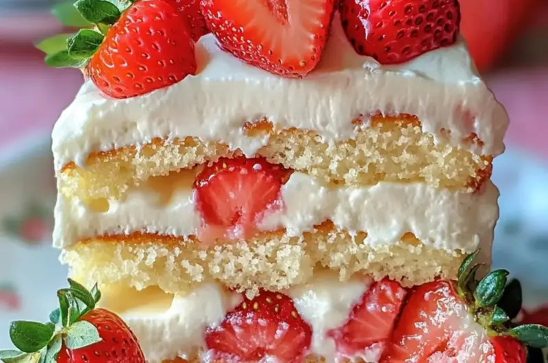 Strawberry Custard Delight Cake