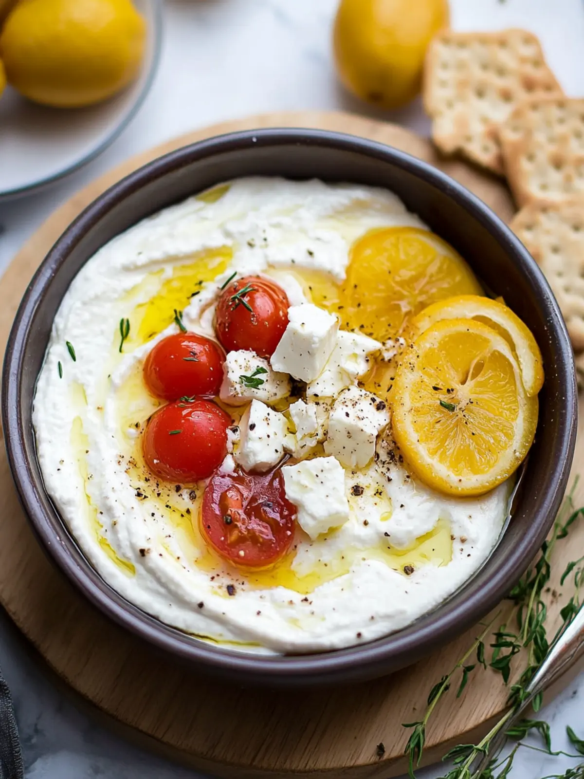 Whipped Feta Dip with Roasted Cherry Tomatoes Bliss 2 Whipped Feta Dip