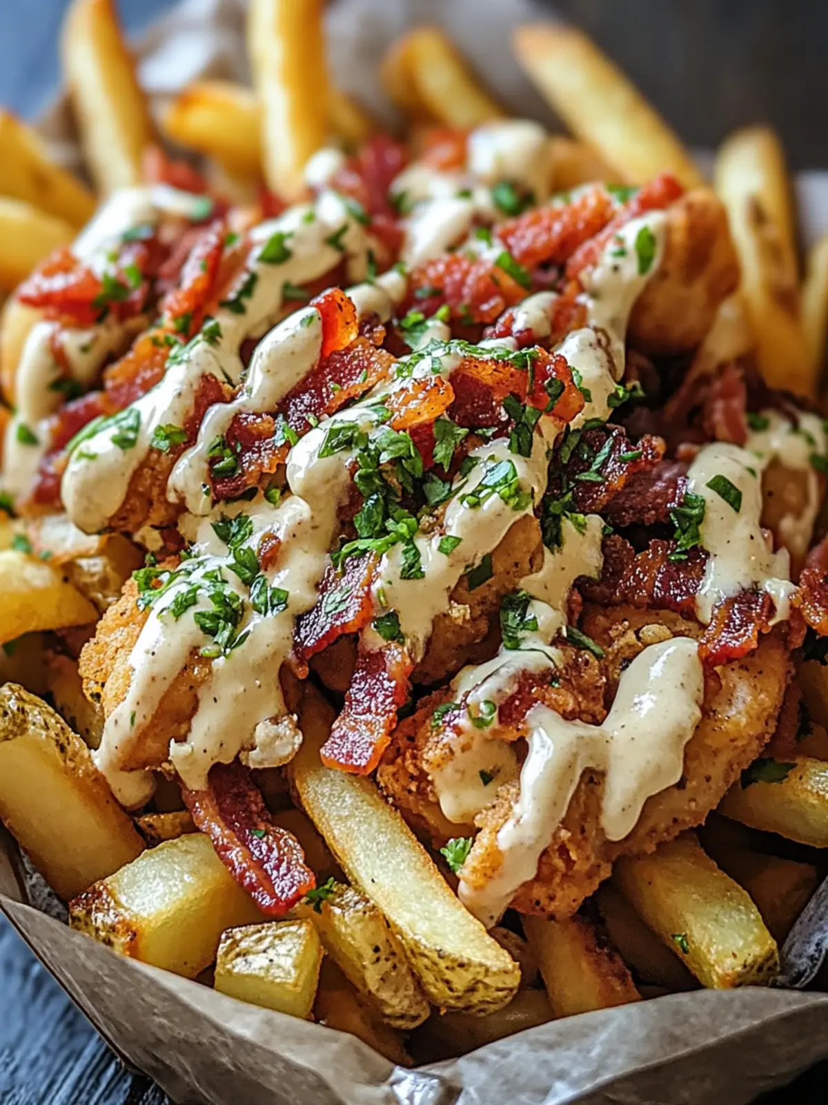 Dirty Chicken and Bacon Loaded Fries That Will Wow Your Guests 2 Dirty Chicken and Bacon Loaded Fries