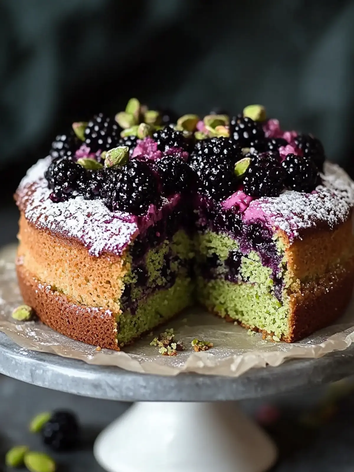 Pistachio and Blackberry Olive Oil Cake for Unforgettable Occasions 2 Pistachio and Blackberry Olive Oil Cake