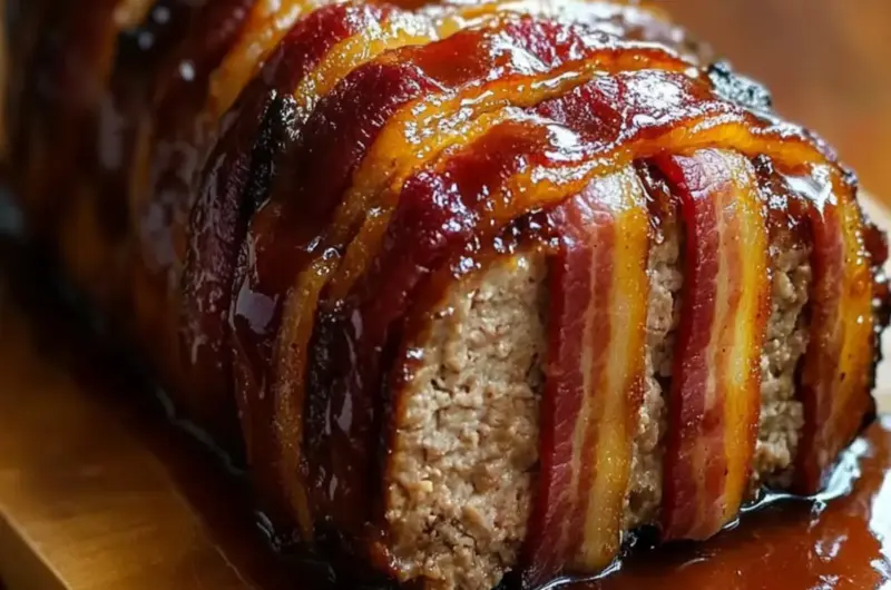 Bourbon BBQ Bacon-Wrapped Meatloaf