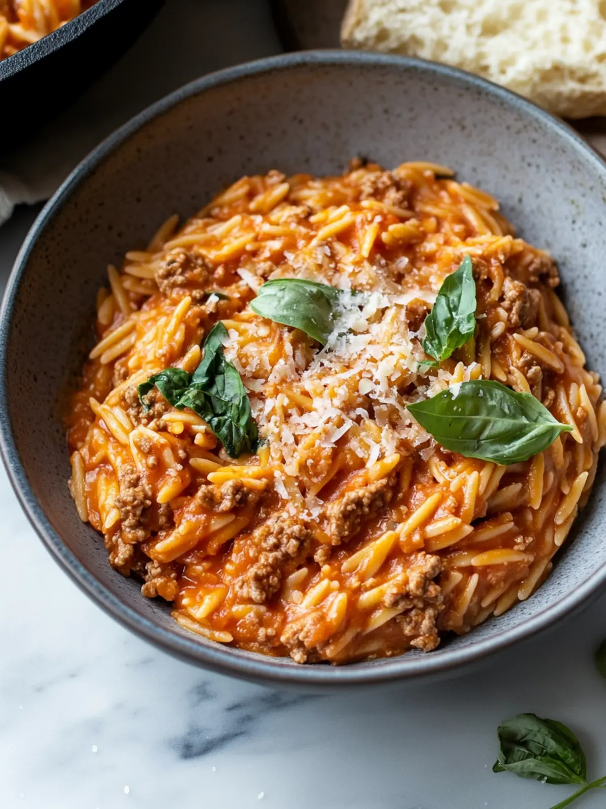 Easy Ground Beef Orzo with Tomato Cream Sauce for Comfort Food Bliss 3 Ground Beef Orzo with Tomato Cream Sauce