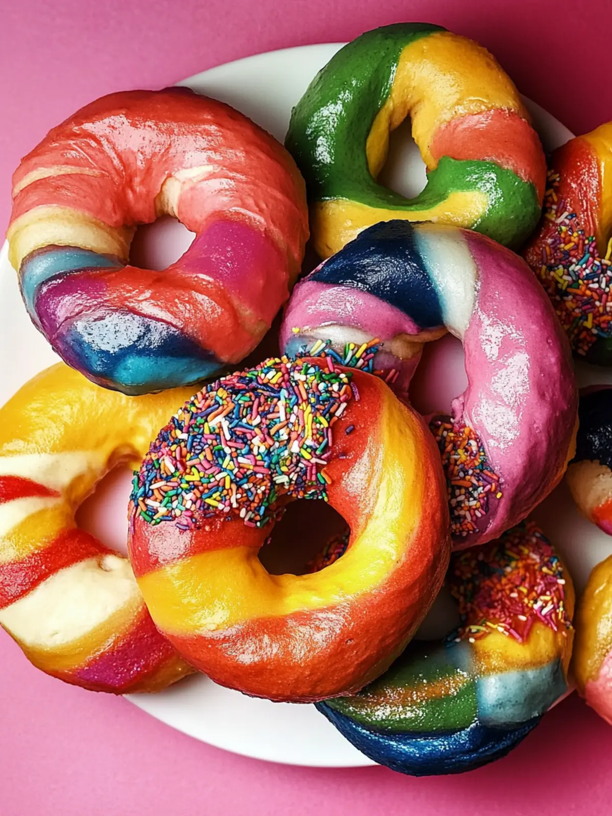 Rainbow Bagels: Vibrant, Fun, and Homemade Happiness 3 Rainbow Bagels
