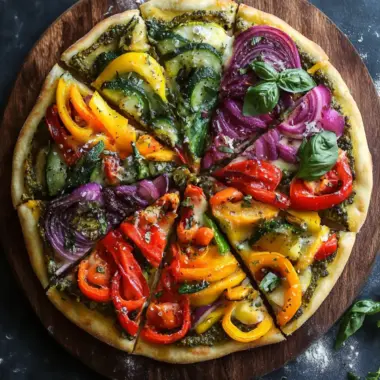 Rainbow Veggie Pizza Loaded with Flavorful Cream Cheese Bliss 9 Rainbow Veggie Pizza