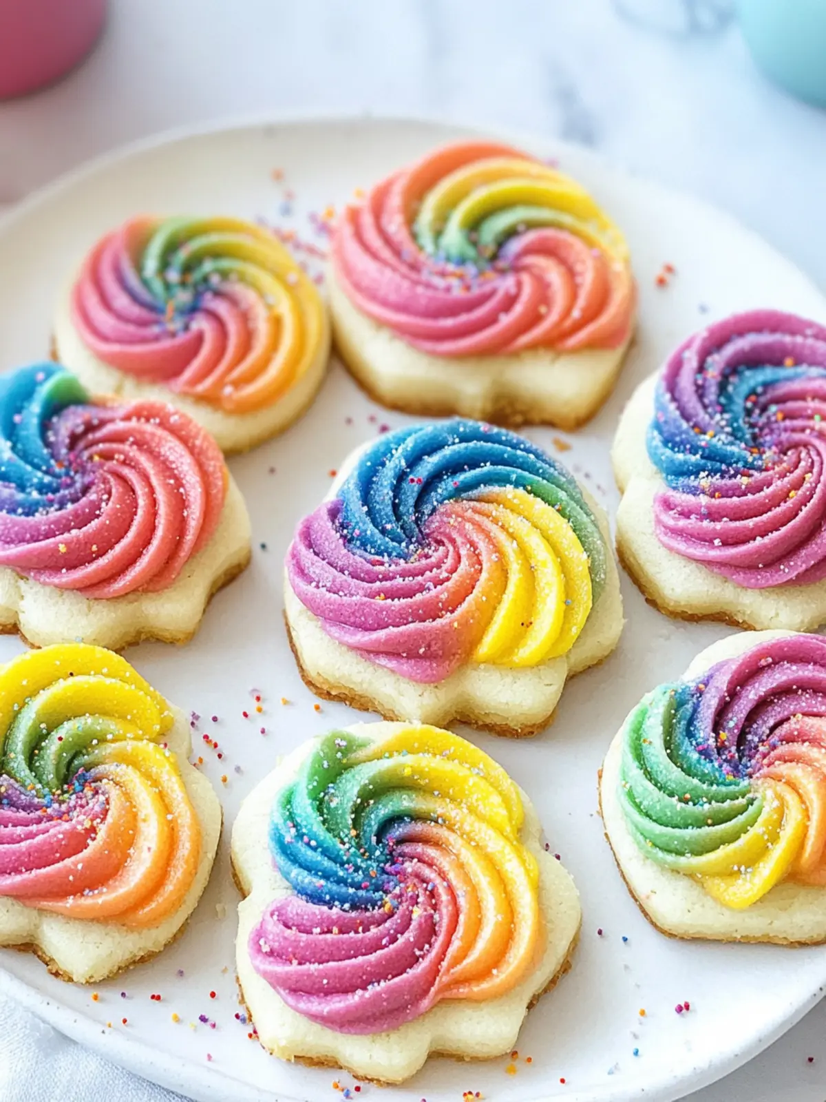 Piped Rainbow Shortbread Cookies for a Colorful Sweet Treat 4 Piped Rainbow Shortbread Cookies